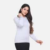 Grey Cotton Pullover for winter Work wear for Women