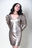 Queen sequin metallic party dress