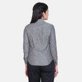 Women's Work Grey Check Collared Cotton Shirt