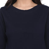 Navy Blue 100% Cotton knitted Pullover 