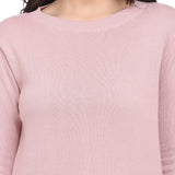 Women's Pink 100% Cotton Pullover Sweater