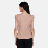 Casual Wear Women's Peach Cotton Top