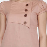 Casual Wear Women's Peach Cotton Top