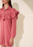 Shirt Dress with Ruffle for Women