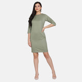 Ladies Work Sage Green Sheath Dress