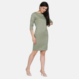 Ladies Work Sage Green Sheath Dress