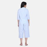 Sky Blue Check Cotton Culottes Co-ord