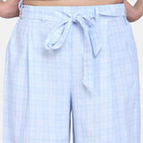 Sky Blue Check Cotton Culottes Co-ord