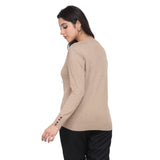 Tan Brown  100% Cotton Pullover Sweater