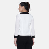 White and Black with Pockets Retro Style Top