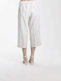 Women's White Linen Comfort Fit Culottes