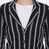 Black Striped  Women's Formal Poly Crepe Pant suit